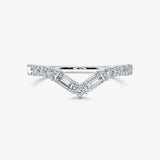 "Este" V Shape Eternity Ring Emerald and Round Brilliant Cut 0.90ct Diamond ET41
