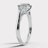 "Estelle" 1 carat Three Stone Princess Cut with Pear Cut Diamond Trilogy Engagement Ring 3SPC02