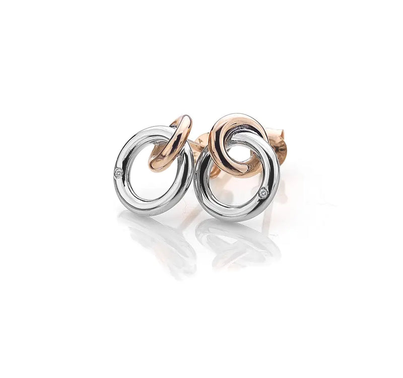 Eternal Earrings - Rose Gold Plate Accents Hot Diamonds