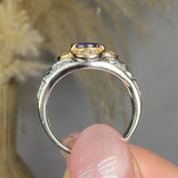 "Evyelle" Tanzanite 0.81 Carat Oval Cut Natural Diamond Shoulder Engagement Ring RAM750M