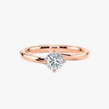 "Faith" 1 carat Solitaire Round Brilliant Cut Twist Prongs Diamond Engagement Ring SSRB11