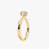 "Faith" 1 carat Solitaire Round Brilliant Cut Twist Prongs Diamond Engagement Ring SSRB11