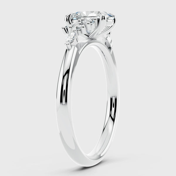 "Fiona" Oval Cut 0.70 Diamond Shoulder 18K Yellow Gold Engagement Ring HEERA DIAMONDS