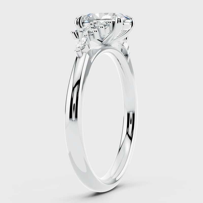 "Fiona" Oval Cut 0.70 Diamond Shoulder 18K Yellow Gold Engagement Ring HEERA DIAMONDS