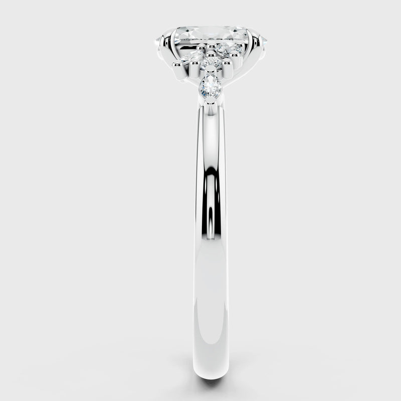 "Fiona" Oval Cut 0.70 Diamond Shoulder 18K Yellow Gold Engagement Ring HEERA DIAMONDS