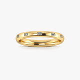 Five 0.15 Carat Baguette Cut Diamond Station Set Wedding Band IBG300