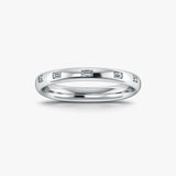 Five 0.15 Carat Baguette Cut Diamond Station Set Wedding Band IBG300