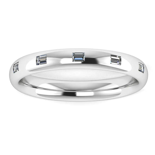 Five 0.15 Carat Baguette Cut Diamond Station Set Wedding Band IBG300 - HEERA DIAMONDS