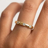 Five 0.15 Carat Princess Cut Diamond Station Set Wedding Band IPC300