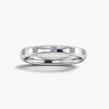 Five 0.15 Carat Princess Cut Diamond Station Set Wedding Band IPC300