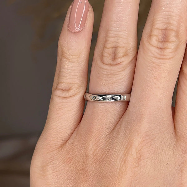 Five 0.15 Carat Princess Cut Diamond Station Set Wedding Band IPC300 - HEERA DIAMONDS