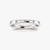 Five 0.15 Carat Round Cut Diamond Station Set Wedding Band IRB300