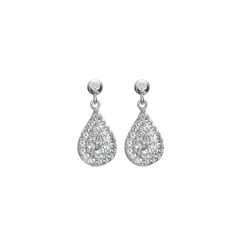 Glimmer White Topaz Earrings Hot Diamonds
