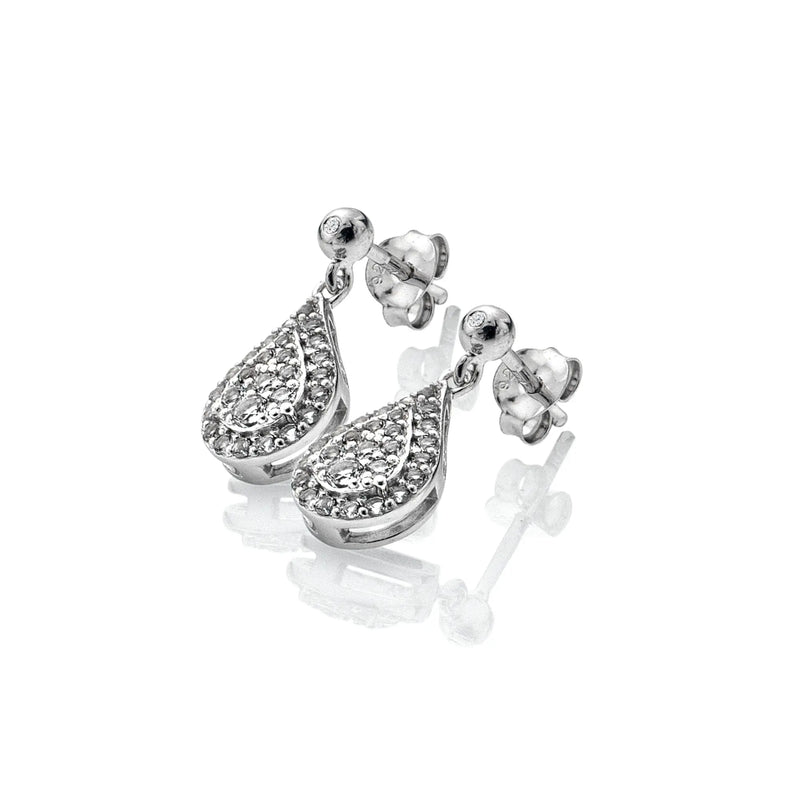 Glimmer White Topaz Earrings Hot Diamonds