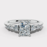 "Godiva" Radiant Cut 2 Carat Diamond Shoulder 9KT White Gold DSRC01