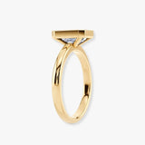 "Gracey" Solitaire 5 Carat Emerald Cut Bezel Diamond Engagement Ring