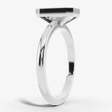 "Gracey" Solitaire Emerald Cut Bezel Diamond Engagement Ring HEERA DIAMONDS