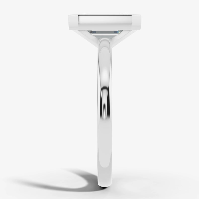 "Gracey" Solitaire Emerald Cut Bezel Diamond Engagement Ring HEERA DIAMONDS