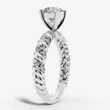 "Grettel" Round Cut 3 Carat Twisted Spiral Diamond Shoulder Engagement Ring DSRB20 HEERA DIAMONDS