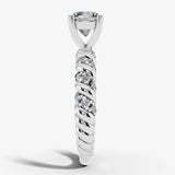 "Grettel" Round Cut 3 Carat Twisted Spiral Diamond Shoulder Engagement Ring DSRB20 HEERA DIAMONDS