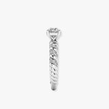 "Grettel" Round Cut 3 Carat Twisted Spiral Diamond Shoulder Engagement Ring DSRB20