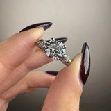 "Grettel" Round Cut 3 Carat Twisted Spiral Diamond Shoulder Engagement Ring DSRB20 HEERA DIAMONDS