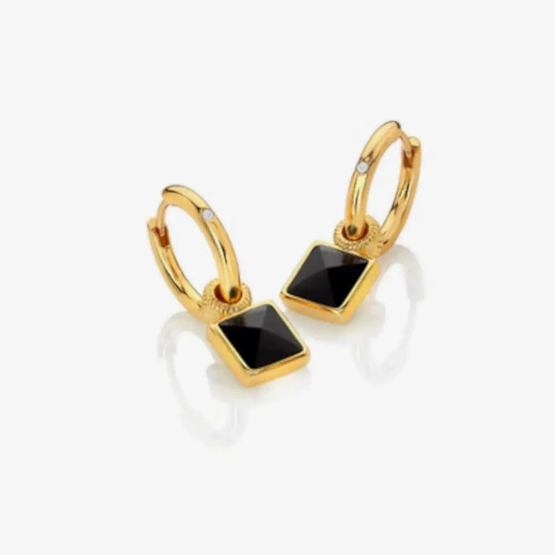 HD X JJ Black Onyx Earrings Hot Diamonds