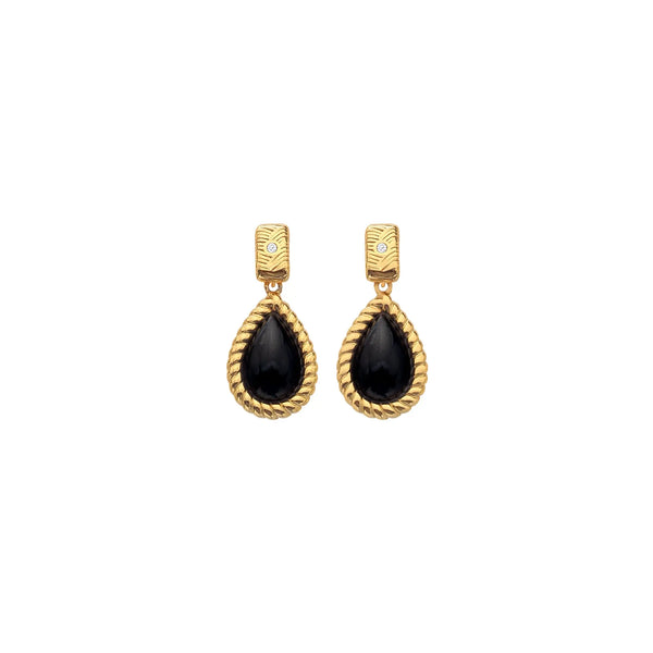 HD X JJ Black Onyx Oval Earrings HD X Golden Edit