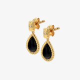 HD X JJ Black Onyx Oval Earrings Hot Diamonds