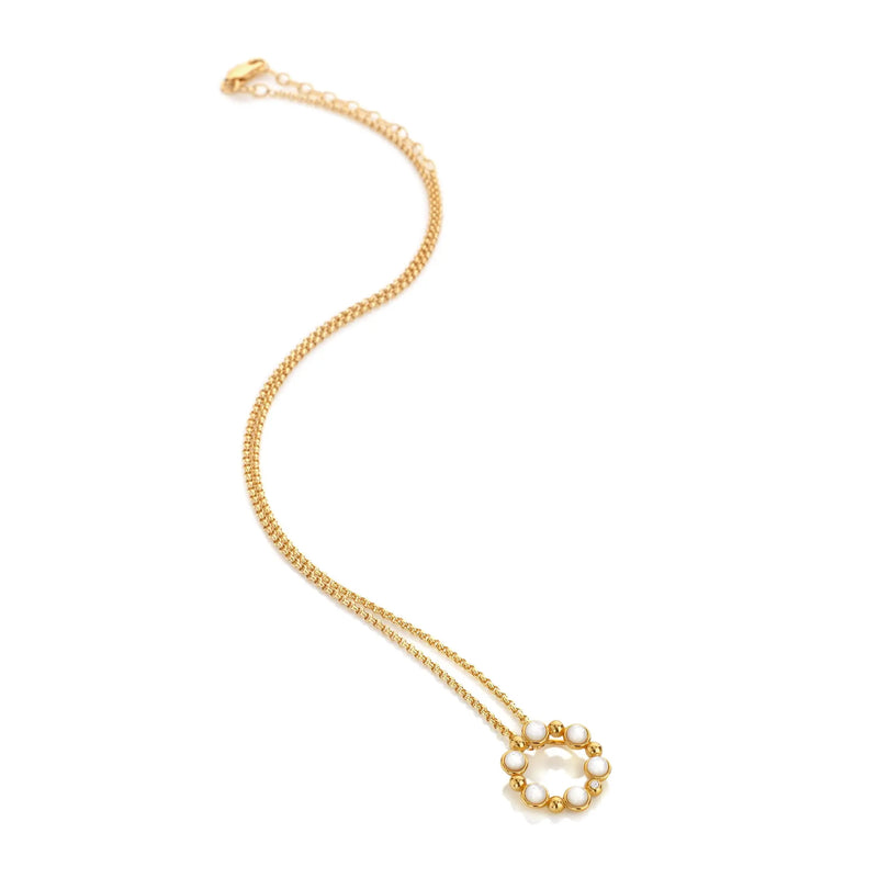 HD X JJ Calm Mother of Pearl Circle Pendant HD X Golden Edit