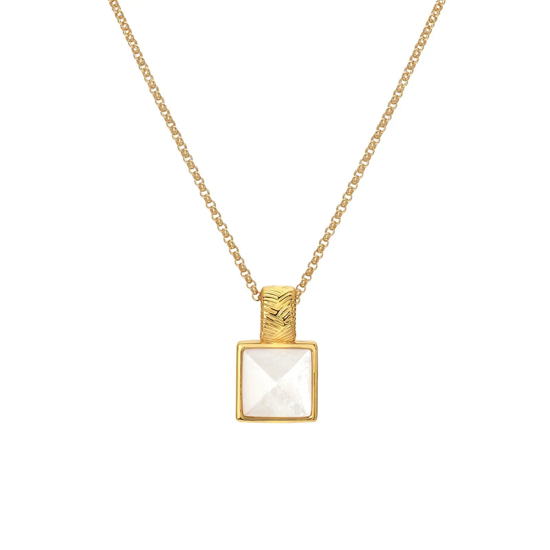 HD X JJ Calm Mother of Pearl Square Pendant HD X Golden Edit