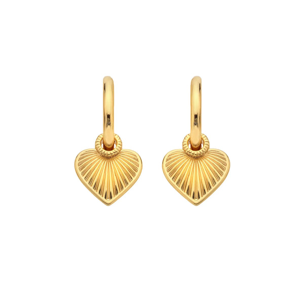 HD X JJ Essence Heart Huggie Earrings HD X Golden Edit