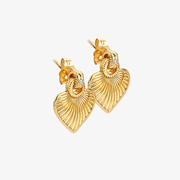 HD X JJ Essence Heart Stud Earrings Hot Diamonds