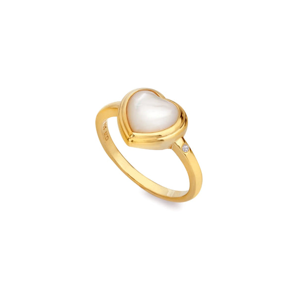 HD X JJ Heart Ring - MOP- L HD X Golden Edit