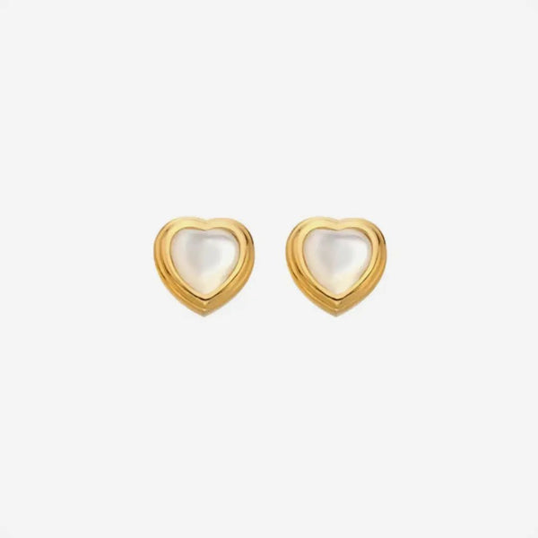 HD X JJ Heart Stud Earrings - MOP Hot Diamonds