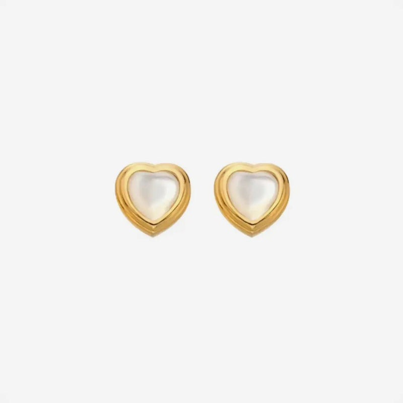 HD X JJ Heart Stud Earrings - MOP Hot Diamonds