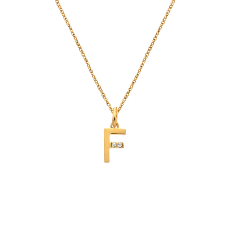 HD X JJ Letter F Pendant - Yellow Gold Plated HD X Golden Edit
