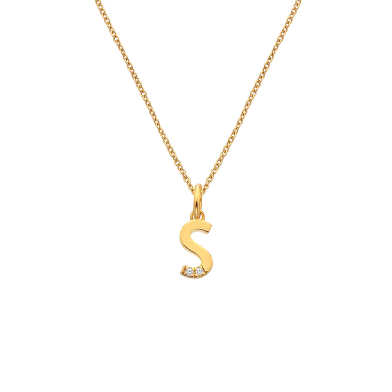 HD X JJ Letter S Pendant - Yellow Gold Plated HD X Golden Edit