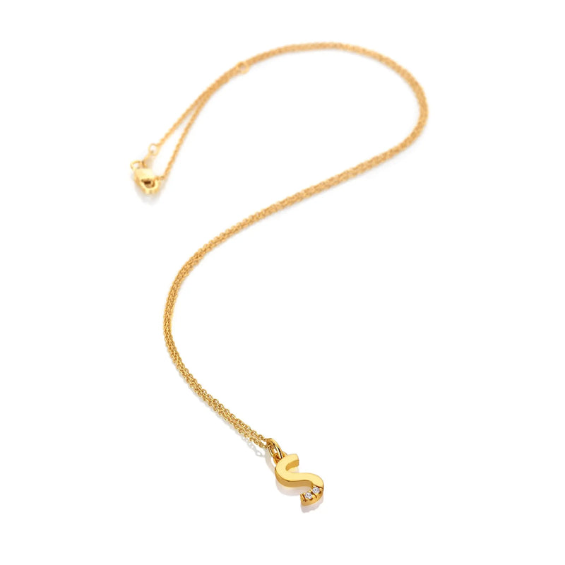 HD X JJ Letter S Pendant - Yellow Gold Plated HD X Golden Edit