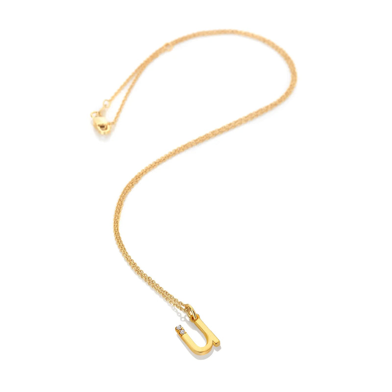 HD X JJ Letter U Pendant - Yellow Gold Plated HD X Golden Edit