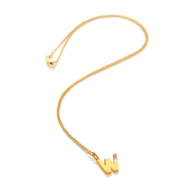 HD X JJ Letter W Pendant - Yellow Gold Plated HD X Golden Edit
