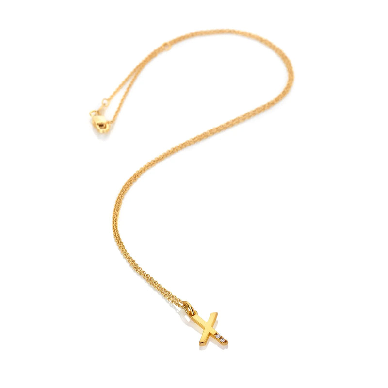 HD X JJ Letter X Pendant - Yellow Gold Plated HD X Golden Edit