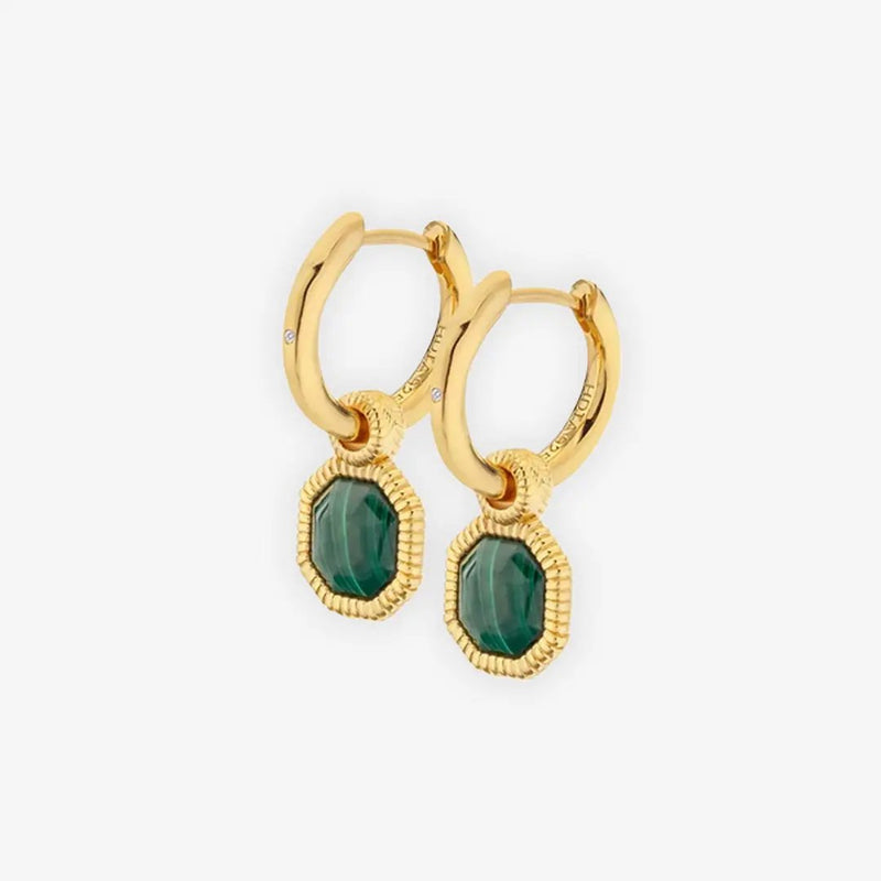 HD X JJ Revive Malachite Earrings Hot Diamonds