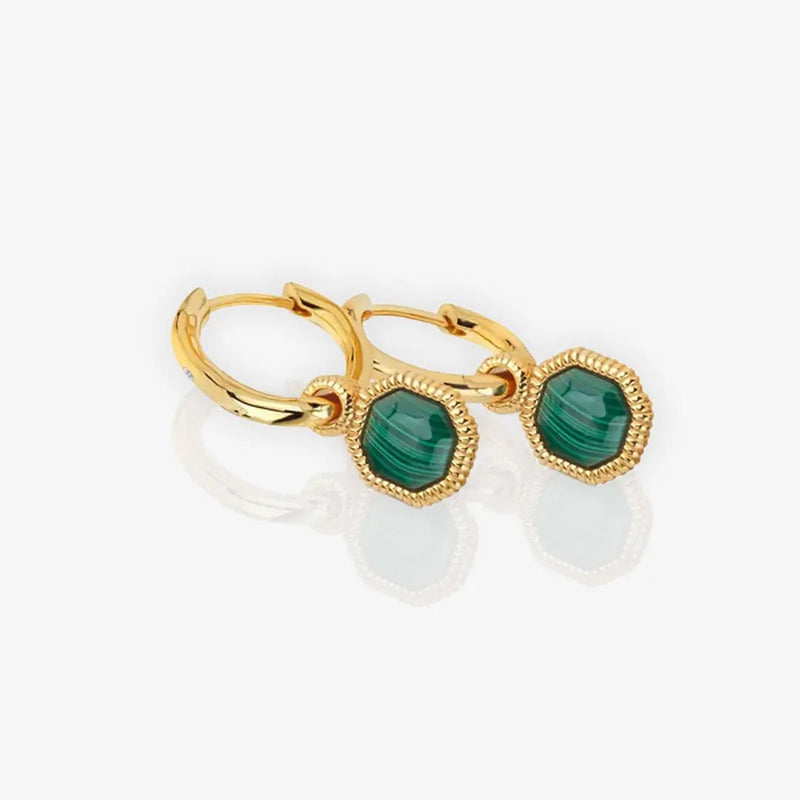 HD X JJ Revive Malachite Earrings Hot Diamonds