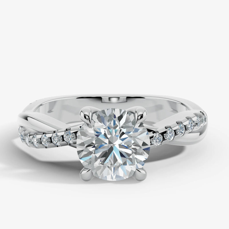 "Halena" Round Cut 2 Carat diamond Shoulder Engagement Ring HEERA DIAMONDS