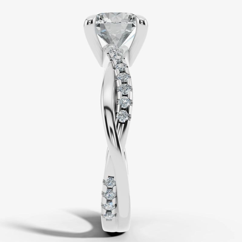 "Halena" Round Cut 2 Carat diamond Shoulder Engagement Ring HEERA DIAMONDS