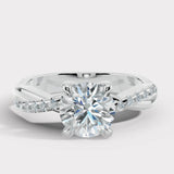 "Halena" Round Cut 2 Carat diamond Shoulder Platinum Engagement Ring DSRB31 HEERA DIAMONDS
