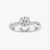 "Halena" Round Cut 2 Carat diamond Shoulder Platinum Engagement Ring DSRB31