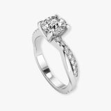 "Halena" Round Cut 2 Carat diamond Shoulder Platinum Engagement Ring DSRB31