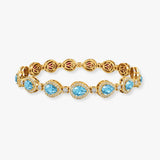 Halo Pear Shape 12 Carat Diamond and Aquamarine Bracelet BRHAPSA